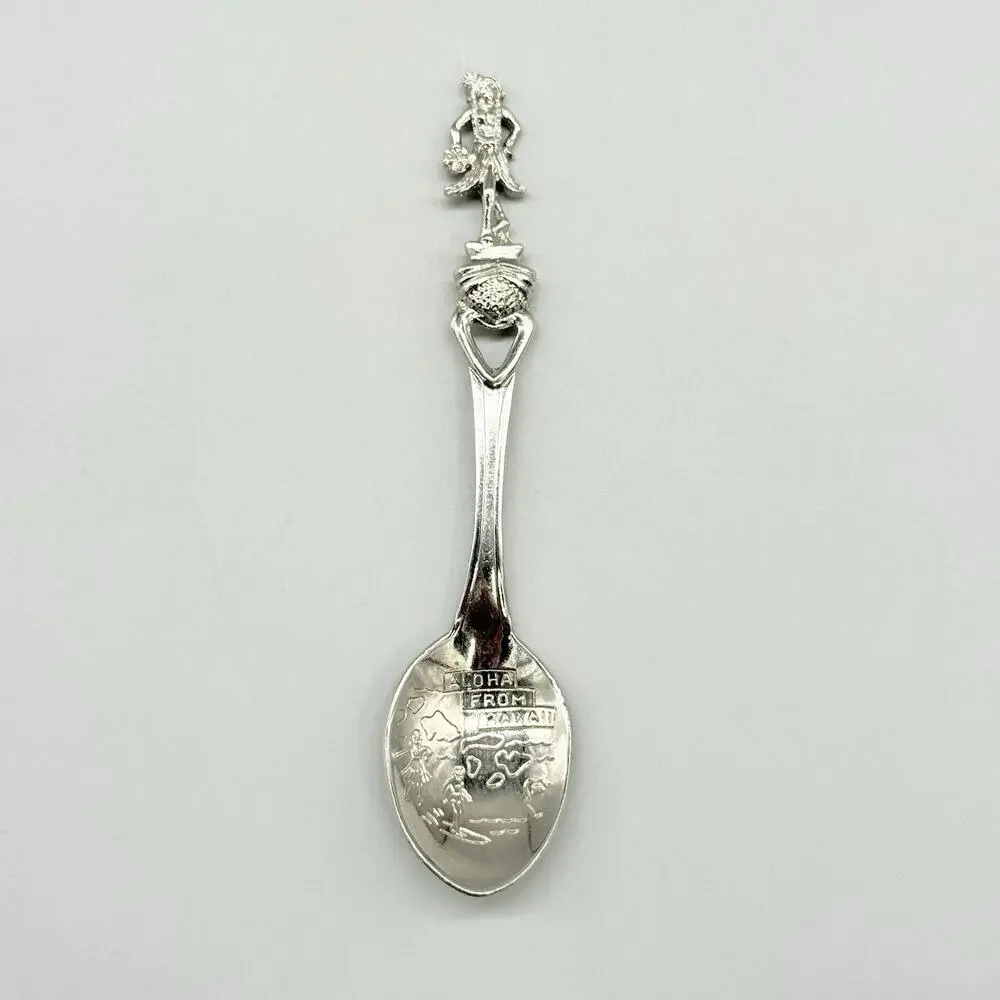 Aloha From Hawaii Fort USA Silver Vintage Souvenir Spoon 3.5